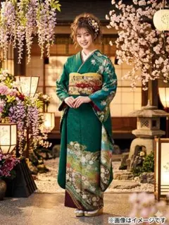 辻ヶ花　振り袖　フルセット　別誂長襦袢　金彩加工　金通し　緑　成人式　875