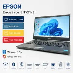 美品 Endeavor JN521 i3-1115G4 8G 256G オフィスのサムネイル