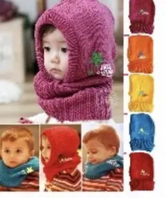 ニット帽　キッズ　子ども　マフラー　防寒　毛糸　被り　 帽子 かわいい