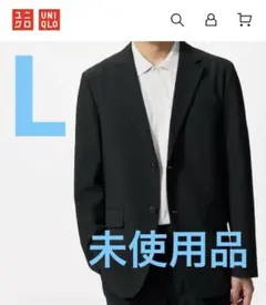 ユニクロ　感動ジャケット　ウールライク　黒