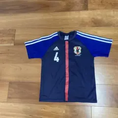 ③adidas サッカーシャツ ネイビー S 4番
