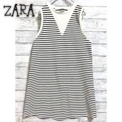 ZARA ザラ ワンピース ボーダー柄 ノースリーブ Mサイズ