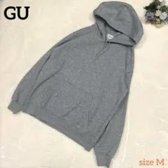 【GU ジーユー】フード付きスウェットパーカー グレー　Mサイズ　裏起毛