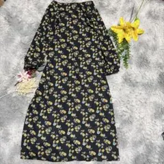 KBF+ アーバンリサーチ 花柄 2WAY ロングワンピース ガウン イエロー
