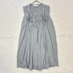 新品・タグ付き◆ノースリーブチュニック◆フリル付き きれいめ 体型カバー