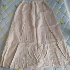 SamanthaMOS2 クリーム色 レース装飾 ロングスカート