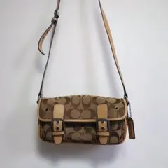 美品☆【Coach】 ショルダーバッグ ブラウン　サッチェルショルダーバッグ