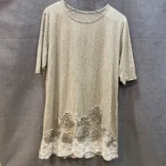 美品 レース装飾 半袖チュニック ベージュ系 46 大きいサイズ - メルカリ