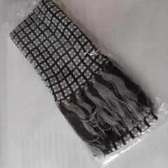 チェック柄 マフラー フリンジ付き【未使用】