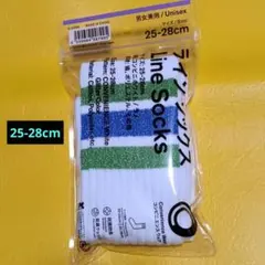 ファミリーマート ラインソックス コンビニホワイト ラメ 25-28cm