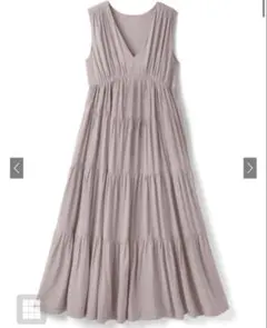 リボン付きVネックノースリーブティアードワンピース[k8975a]