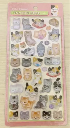 【正規品】ボンボンドロップ シール　和柄　三毛猫　ねこ　猫　ボンドロ