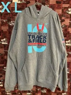 古着　NIKE パーカー　ナイキ　プルオーバー　グレー　XL ゆるだぼ