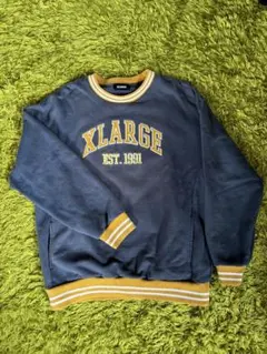 XLARGE スウェット M ネイビー/イエロー