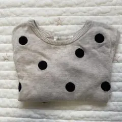 H&M グレー ドット柄 セーター　　2-4y