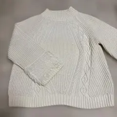 LEPSIM アイボリー ケーブル編みニット M