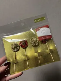 お正月用飾り 3個セット 3coins 水引フードピック4個セット／お正月