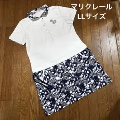 マリクレール♡大きいサイズ　切り替えゴルフワンピース　ボタニカル柄のサムネイル
