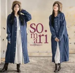 Somari オシャレウォーカー デニムロングワンピース ジャケット2wayのサムネイル
