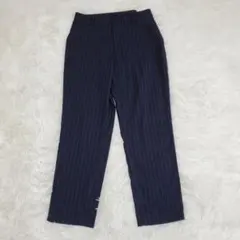 UNIQLO ユニクロ ストライプパンツ 紺 ネイビー Lサイズ オフィスコーデ