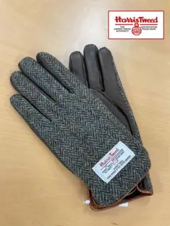 SALE☆新品☆ハリスツイード☆ウール100%×羊革手袋①25㎝