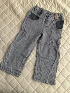 キムラタン ストライプ柄 クロップドパンツ 130cm 綿100%のサムネイル