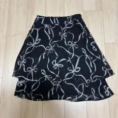 インゲボルグ リボン柄 ティアード　膝丈スカート　ポリエステルのサムネイル