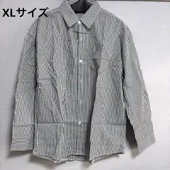 新品❣️ストライプ ボーダー ワイシャツ XLサイズ モノトーン 男女兼用