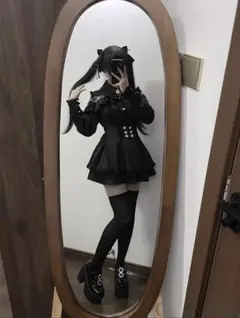 【Sサイズ】ゴスロリ セットアップ 地雷系 量産型 ブラック ミニワンピ風 黒