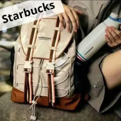 大人気！スターバックス　キャンプ リュックサック　バックパック　オレンジべージュ