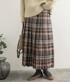 URBAN RESEARCH DOORS カラーチェックプリーツスカート