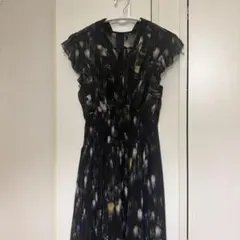 snidel Sustainableフリルプリーツワンピース 0 ブラック