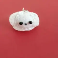 ハンドメイド　フェルトマスコット マルチーズ　疲れ果てた寝