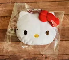 ハローキティ　ハート型　カラビナ付　フェイスポーチ　ぬいぐるみマスコット