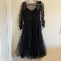 結婚式　パーティー　ブライダル　ドレス　ワンピース　黒　チュチュ　snidel