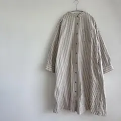 studio CLIP ストライプ シャツワンピース　レディース　フリーサイズ