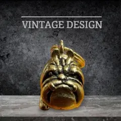 真鍮　闘牛犬　ブル　キーホルダー　キーリング