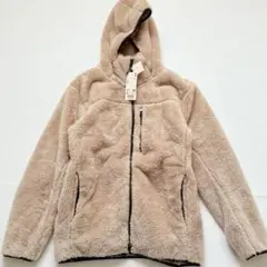 新品タグ付き　ユニクロ　ベージュ フリース フード付きジャケット Mサイズ