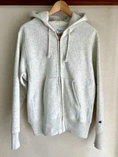 美品 チャンピオン リバースウィーブ ジップアップパーカー L 単色青タグ