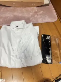 結婚式セット　新郎ホワイトフォーマルシャツとサスペンダーセット　メンズ　シャツ