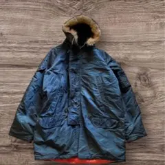 古着N-3Bフライトジャケットネイビー紺ナイロンジャケット44