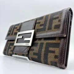 FENDI FF金具 マンマ ズッカ FF キャンバス レザー ブラウン - メルカリ