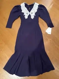 snidel スナイデル　ワンピース　ネイビー　新品未使用　レース襟　マーメイド