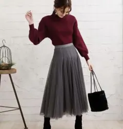 シンプルバルーン袖ニットのサムネイル
