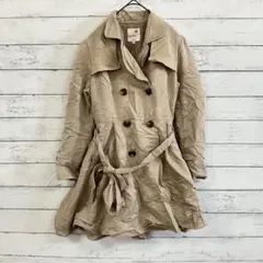 アースミュージックアンドエコロジー✨トレンチコート【S 】ベルベット　ベージュ
