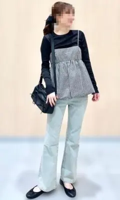 GU バブルヘムキャミソール Mサイズ 白 黒