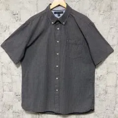 【TOMMY HILFIGER】ウインドウペン ボタンダウンシャツ L