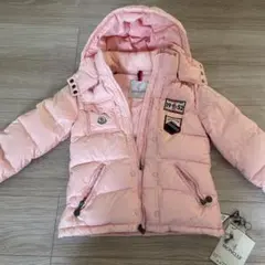 確実正規品！Moncler ダウンジャケット ファー付き ピンク 5Y - メルカリ