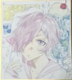 手描き オリジナルイラスト アナログ 色紙