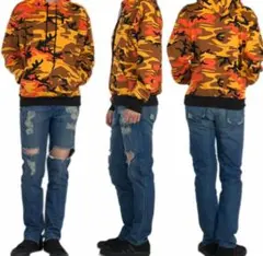 ロスコ ROTHCO パーカー プルオーバー 迷彩柄 カモフラ XL オレンジ